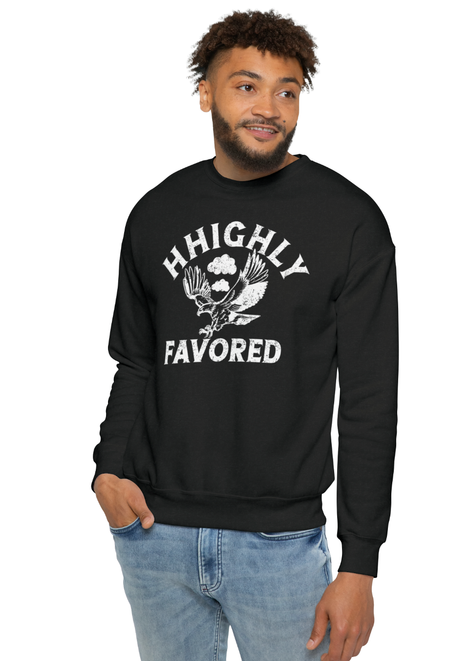 "HHighly Favored" Black Sweatshirt