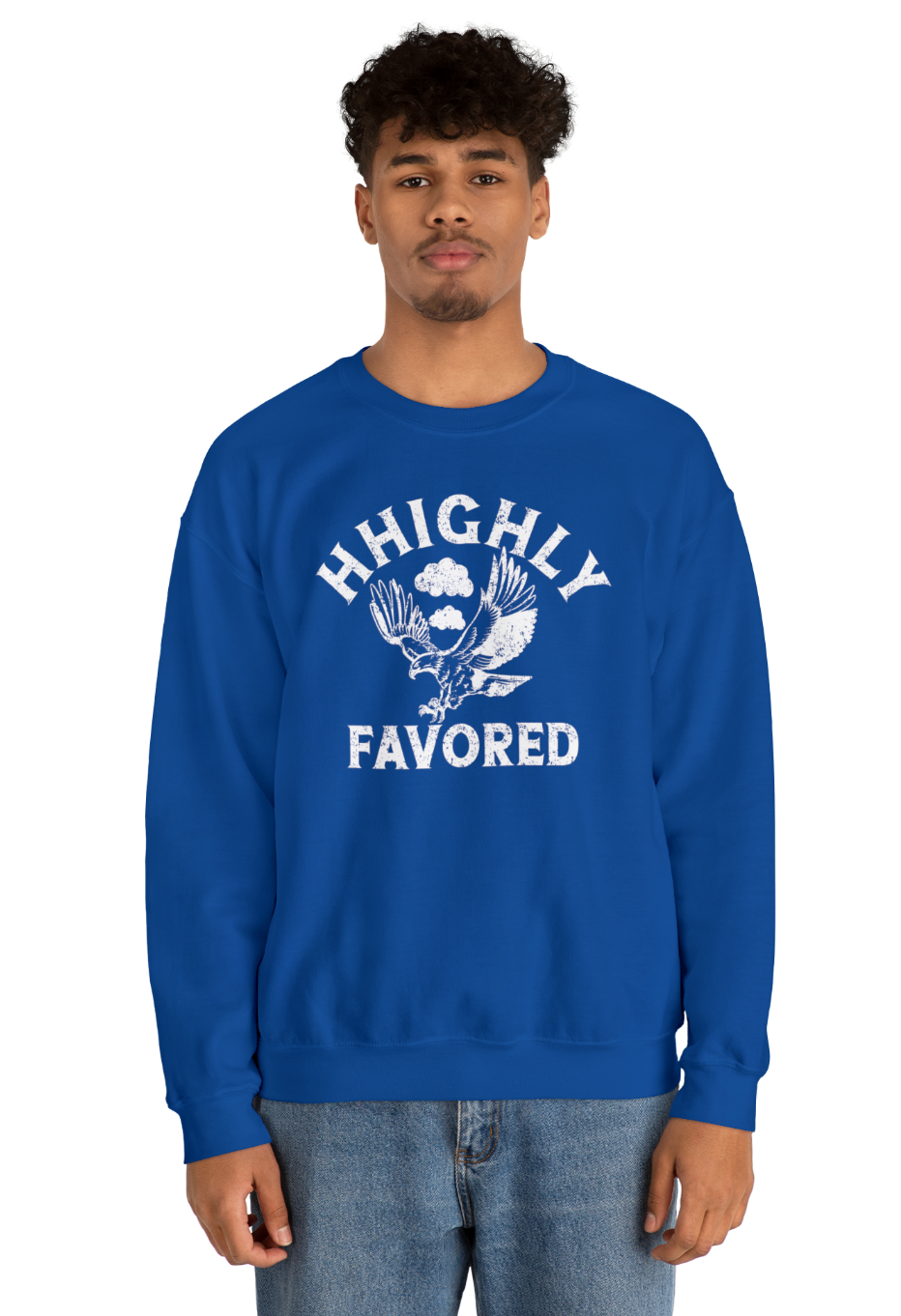 "HHighly Favored" Royal Blue Sweatshirt