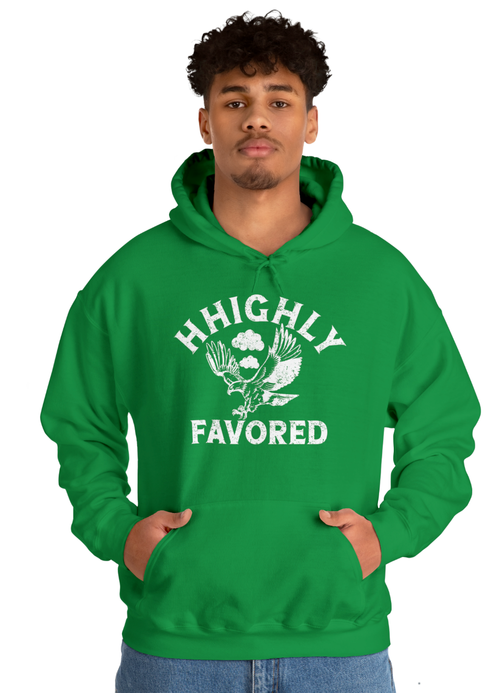 'HHighly Favored' Green Hoodie