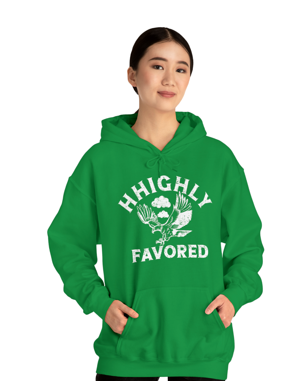 'HHighly Favored' Green Hoodie