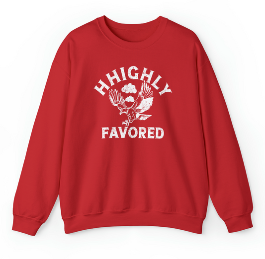"HHighly Favored" Red Sweatshirt
