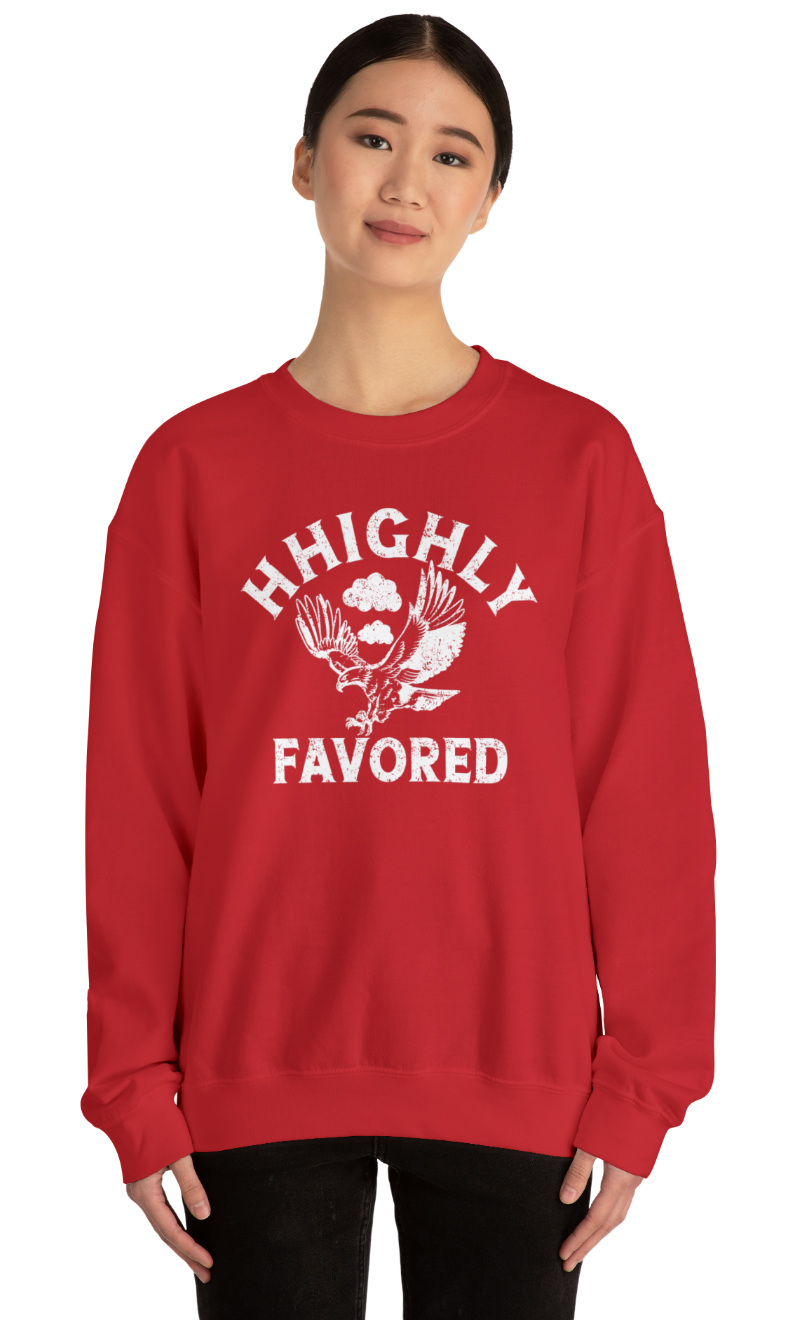 "HHighly Favored" Red Sweatshirt