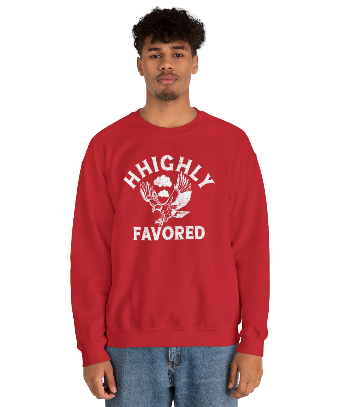 "HHighly Favored" Red Sweatshirt